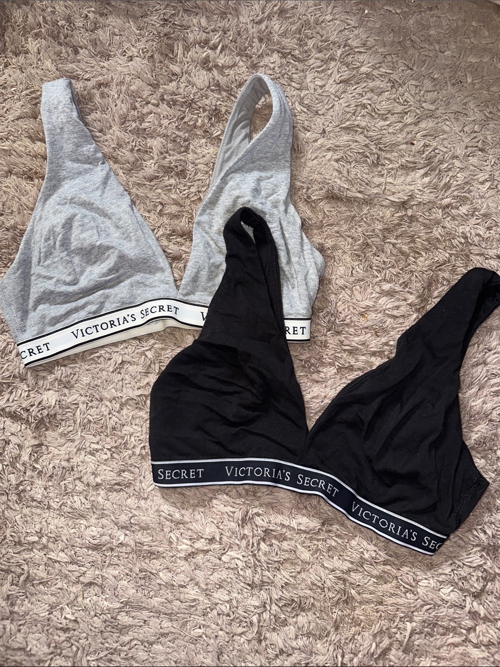 Victoria's Secret Bralette Duo - Black & Heather Gray
